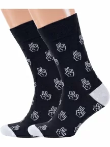 Комплект из 2 пар мужских носков MSCLUB №М45, 2-nm-514, ЧЕРНЫЕ