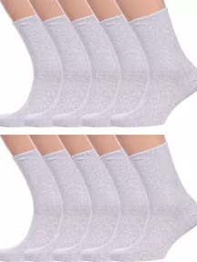 Комплект из 10 пар мужских носков с ослабленной резинкой Альтаир, 10-М85, СВЕТЛО-СЕРЫЕ