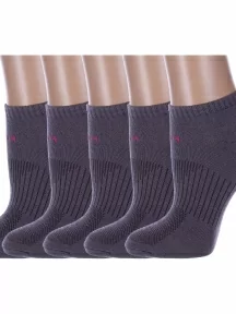 Комплект из 5 пар женских спортивных носков Альтаир, 5-А217, СЕРЫЕ