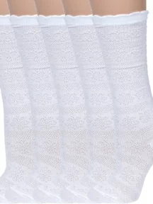 Комплект из 5 пар детских гольфов Альтаир, 5-С155, БЕЛЫЕ