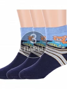 Комплект из 3 пар детских махровых носков Брестские (БЧК), 3-14С3060, рис. 822, ТЕМНО-СИНИЕ