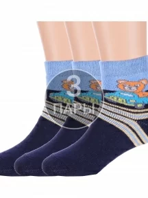 Комплект из 3 пар детских махровых носков Брестские (БЧК), 3-14С3060, рис. 822, ТЕМНО-СИНИЕ