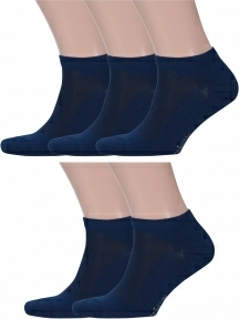 Комплект из 5 пар бамбуковых носков Grinston socks, 5-15D33, СИНИЕ
