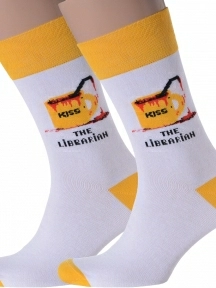 Комплект из 2 пар мужских носков MSCLUB №М18, 2-nm-213Э, "Kiss the librarian"