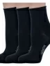 Комплект из 3 пар женских носков без резинки Grinston socks (PINGONS) из мерсеризованного хлопка, 3-15D22, ЧЕРНЫЕ
