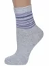 Женские носки Альтаир, С46, СВЕТЛО-СЕРЫЕ с сиреневыми полосками