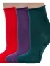 Комплект из 3 пар женских носков без резинки Grinston socks (PINGONS) из мерсеризованного хлопка, 3-15D22, микс 5