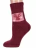Женские теплые махровые носки Hobby Line, Нжамв6008-9, БОРДОВЫЕ