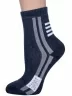 Детские махровые носки Hobby Line, 7480, ТЕМНО-СИНИЕ с серыми полосками