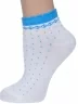 Женские бамбуковые носки PARA socks, L1D12, БЕЛЫЕ с голубым