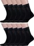 Комплект из 10 пар мужских носков Альтаир, 10-С45, ЧЕРНЫЕ с шоколадным