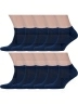 Комплект из 10 пар бамбуковых носков Grinston socks СИНИЕ (10-15D33)