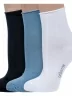 Комплект из 3 пар женских носков без резинки Grinston socks (PINGONS) из мерсеризованного хлопка, 3-15D22, микс 3