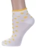 Женские носки Альтаир, С211, БЕЛЫЕ с желтыми пуговицами