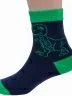 Детские носки "Борисоглебский трикотаж", 8С740, ТЕМНО-СИНИЕ с салатовым
