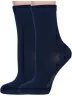 Комплект из 2 пар женских бамбуковых носков Grinston socks (PINGONS) СИНИЕ (2-17D2)