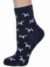 Женские носки LORENZline, Д128, ТЕМНО-СИНИЕ с собачками