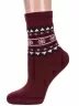 Женские полушерстяные носки с махровым следом LORENZline, В20М, БОРДОВЫЕ