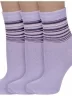 Комплект из 3 пар женских носков Альтаир, 3-С46, БЛЕДНО-СИРЕНЕВЫЕ с фиолетовыми полосками