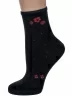 Женские носки Альтаир, С47, ЧЕРНЫЕ с красными цветами