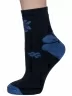 Женские махровые носки Альтаир, С191, ЧЕРНЫЕ с синими цветами