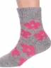 Детские теплые махровые носки Hobby Line, Ндад7615, СВЕТЛО-СЕРЫЕ С РОЗОВЫМ