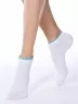 Женские короткие носки Conte, 12С-32СП, рис. 035, БЕЛЫЕ С БЛЕДНО-БИРЮЗОВЫМ