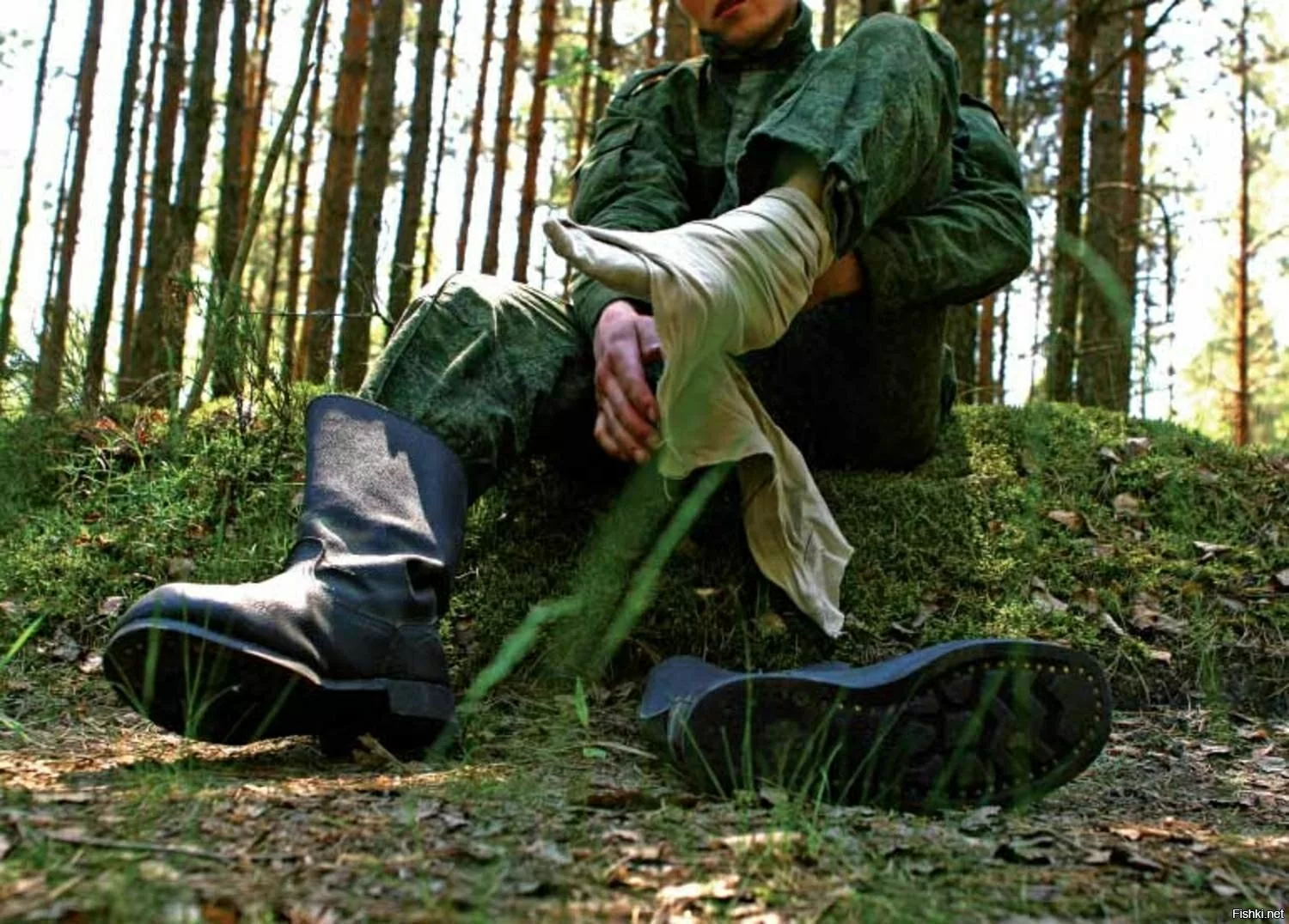 Раньше в армии носили портянки